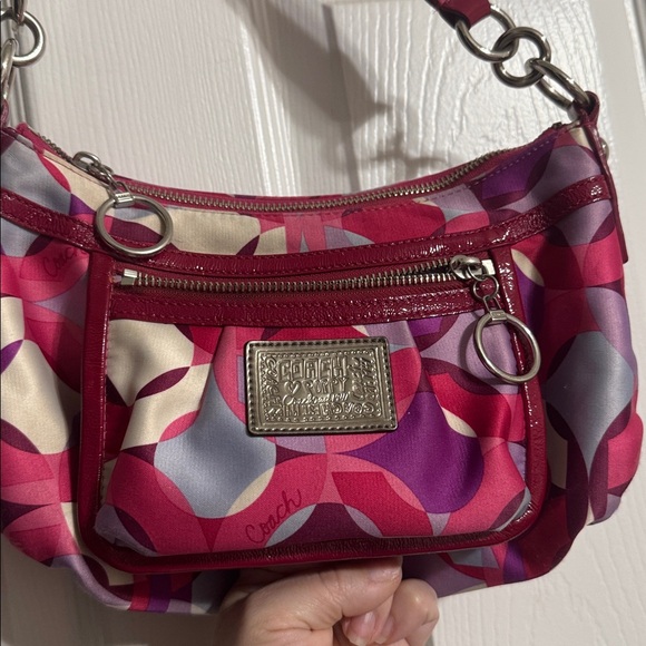 Coach Pink & Magenta Poppy Shoulder Bag with Match Wallet - Picture 6 of 12